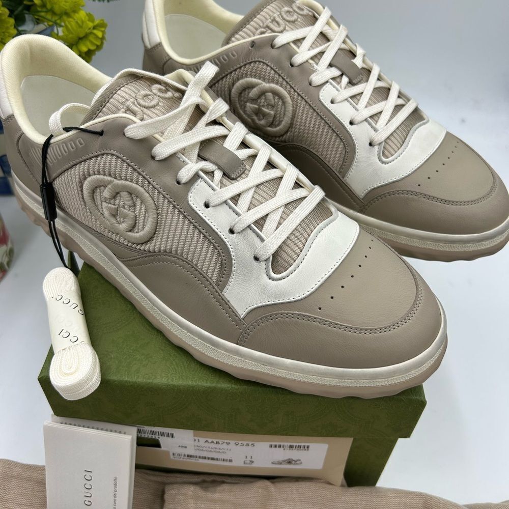 Men's Gucci Mac 80 low top leather  sneakers size 11 fits 11.5 US made in Italy - Picture 5 of 13